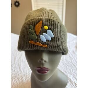 Celebrate Black History Month Knit Embroidered Olive Green Beanie OS EUC Target